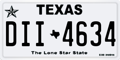 TX license plate DII4634