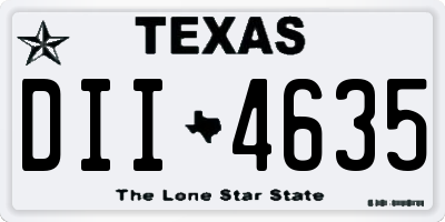TX license plate DII4635