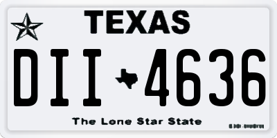 TX license plate DII4636