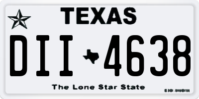 TX license plate DII4638