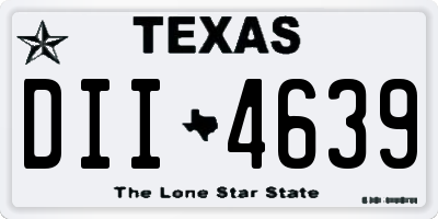 TX license plate DII4639