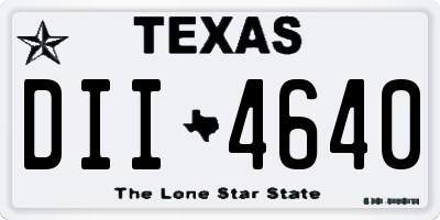TX license plate DII4640