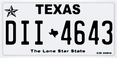 TX license plate DII4643