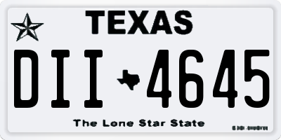 TX license plate DII4645