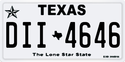 TX license plate DII4646