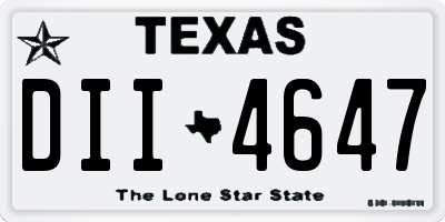 TX license plate DII4647