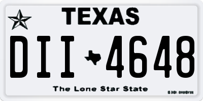 TX license plate DII4648