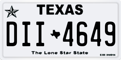 TX license plate DII4649