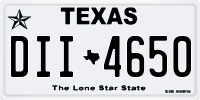 TX license plate DII4650