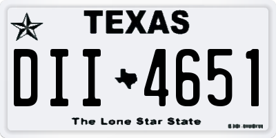 TX license plate DII4651