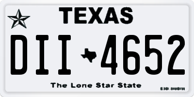 TX license plate DII4652