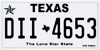 TX license plate DII4653