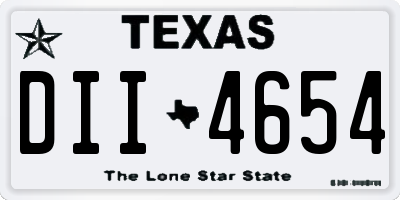 TX license plate DII4654