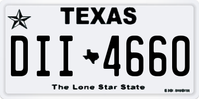 TX license plate DII4660