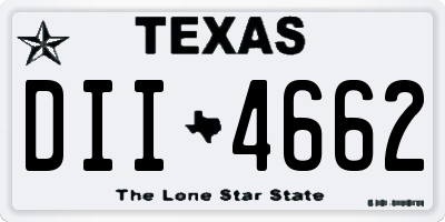 TX license plate DII4662