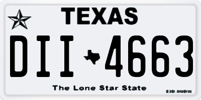 TX license plate DII4663