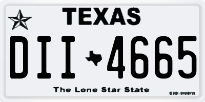 TX license plate DII4665