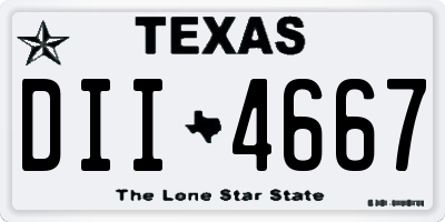 TX license plate DII4667
