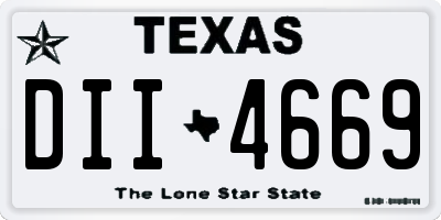 TX license plate DII4669