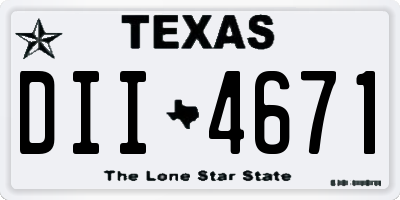 TX license plate DII4671