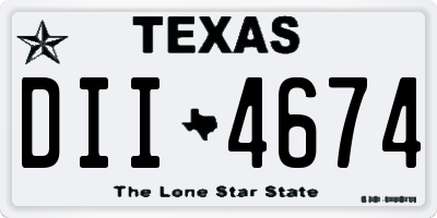 TX license plate DII4674