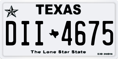 TX license plate DII4675