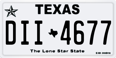 TX license plate DII4677