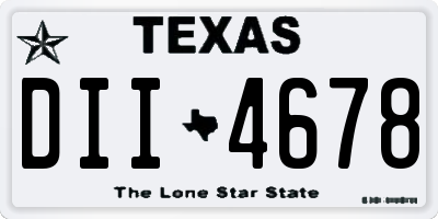 TX license plate DII4678