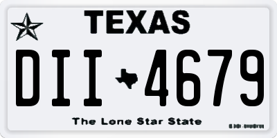 TX license plate DII4679