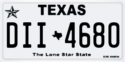 TX license plate DII4680