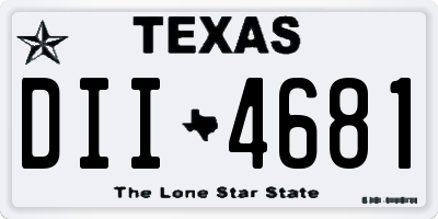 TX license plate DII4681