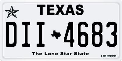 TX license plate DII4683