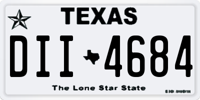 TX license plate DII4684