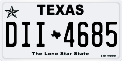 TX license plate DII4685
