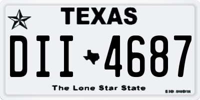 TX license plate DII4687