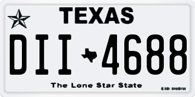 TX license plate DII4688