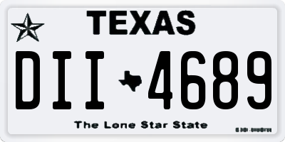 TX license plate DII4689