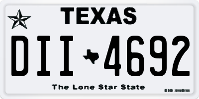 TX license plate DII4692