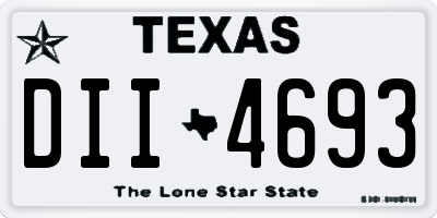 TX license plate DII4693