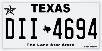TX license plate DII4694