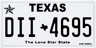 TX license plate DII4695