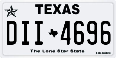 TX license plate DII4696
