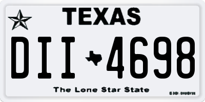 TX license plate DII4698