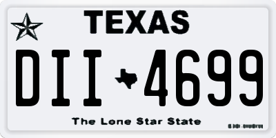 TX license plate DII4699