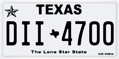 TX license plate DII4700