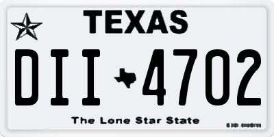 TX license plate DII4702
