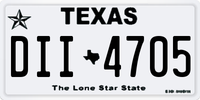 TX license plate DII4705