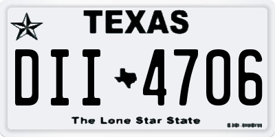TX license plate DII4706