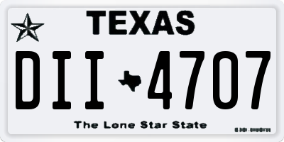 TX license plate DII4707