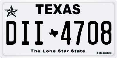 TX license plate DII4708